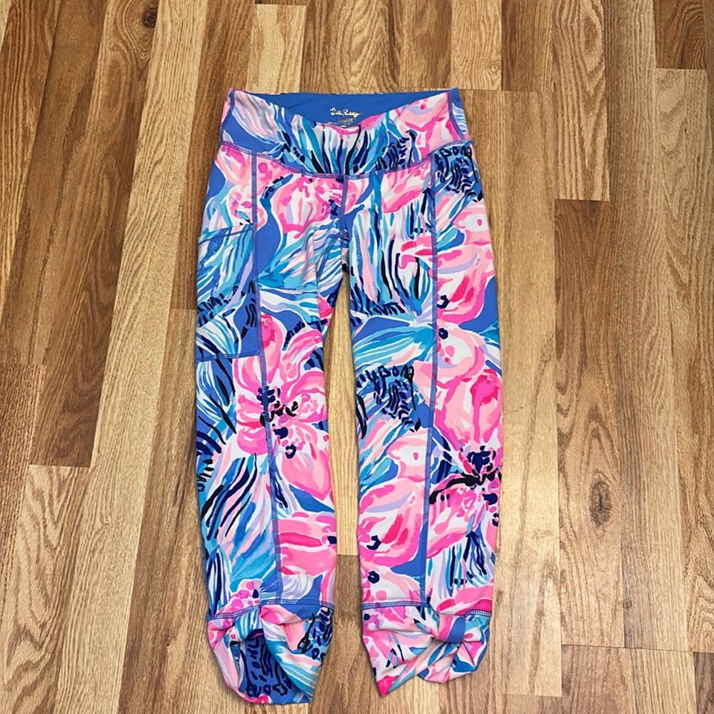 LILLY PULITZER | Fara Weekender Cropped Leggings | Bennet Blue Hype Stripes | XS